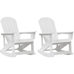 Outlet vidaXL Adirondack Gungstolar 2 pcs HDPE Vit