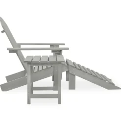 vidaXL Adirondackstol med fotpall och bord massivt granträ