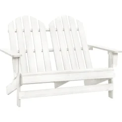 vidaXL Adirondackstol 2-sits massivt granträ vit