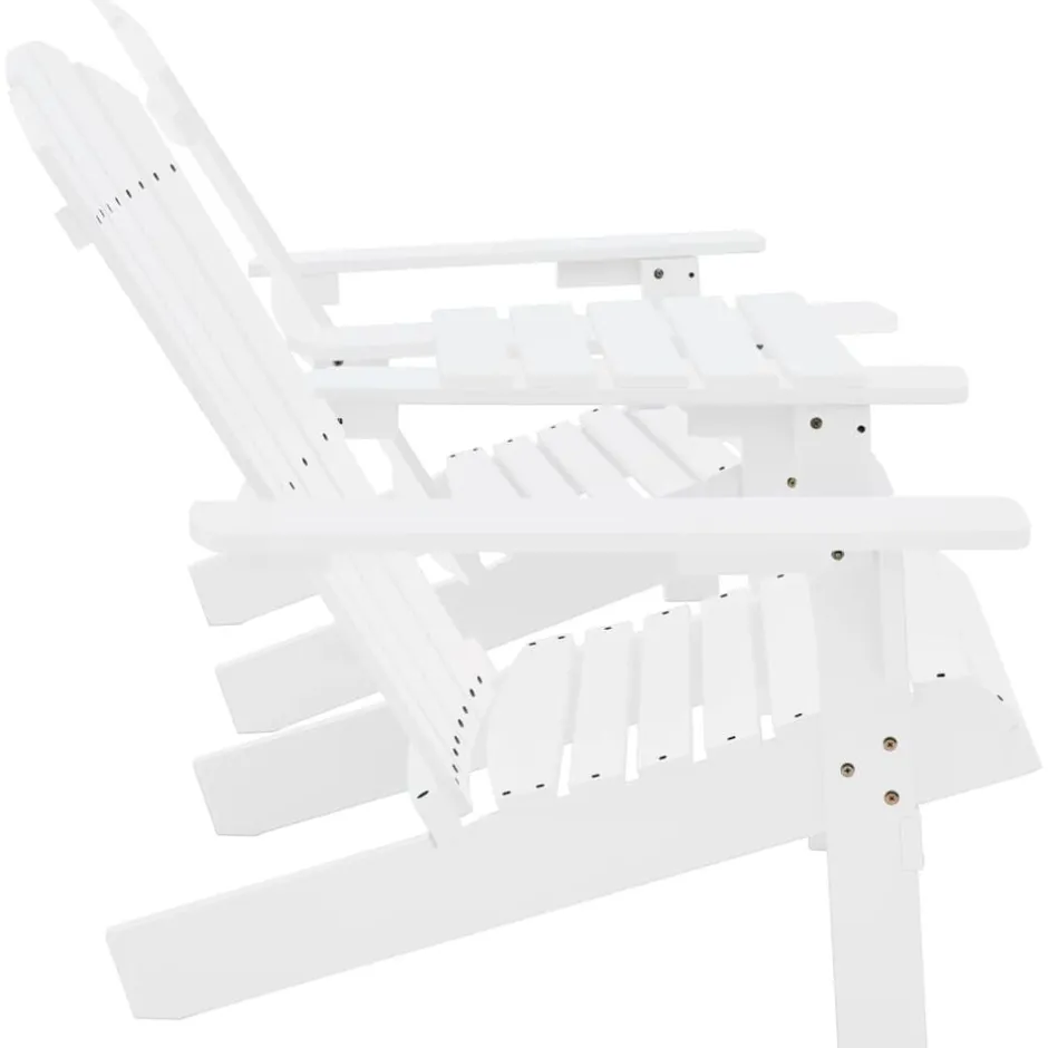 Discount vidaXL Adirondackstolar med bord massivt granträ Vit