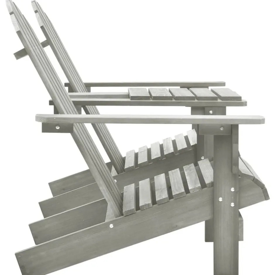 Best vidaXL Adirondackstolar med bord massivt granträ Grå