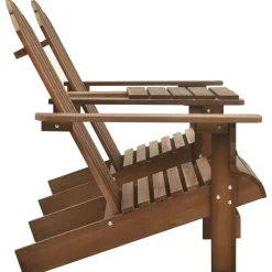 vidaXL Adirondackstolar med bord massivt granträ brun