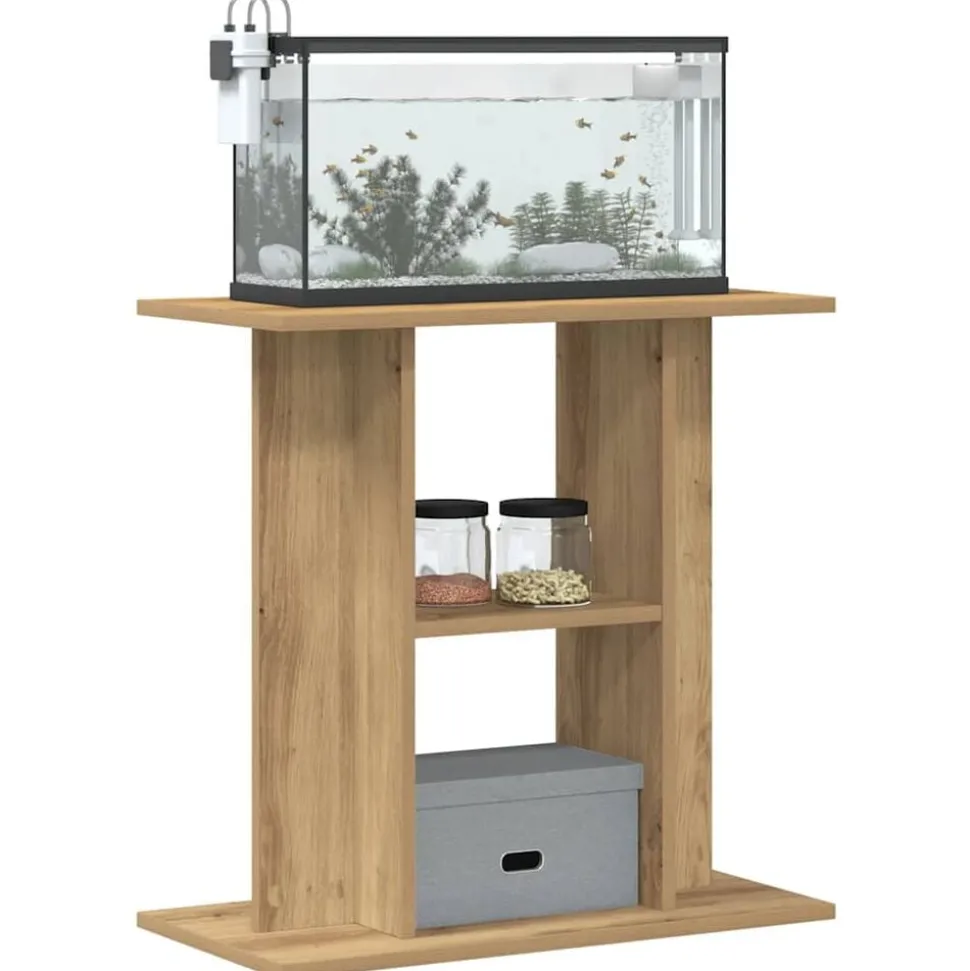 vidaXL Akvariebänk artisan ek 60x30x60 cm konstruerat trä