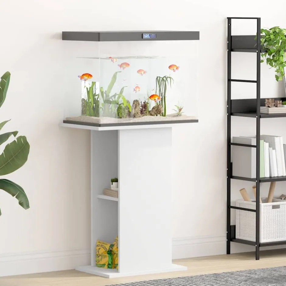 Outlet vidaXL Akvariebänk 60,5x36x72,5 cm konstruerat trä Vit