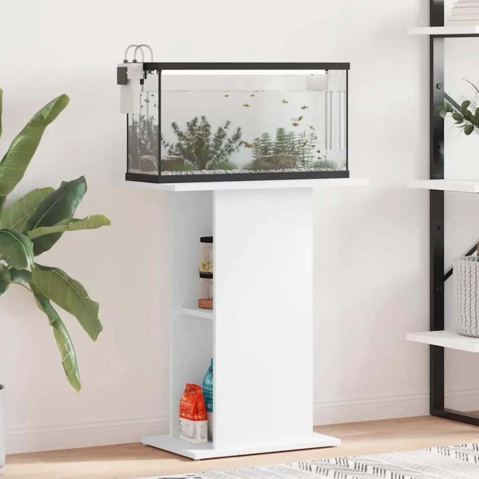 Outlet vidaXL Akvariebänk 60,5x36x72,5 cm konstruerat trä Vit