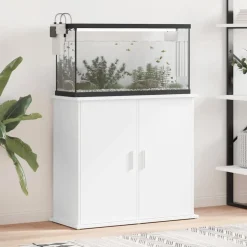 vidaXL Akvariebänk vit 81x36x73 cm konstruerat trä