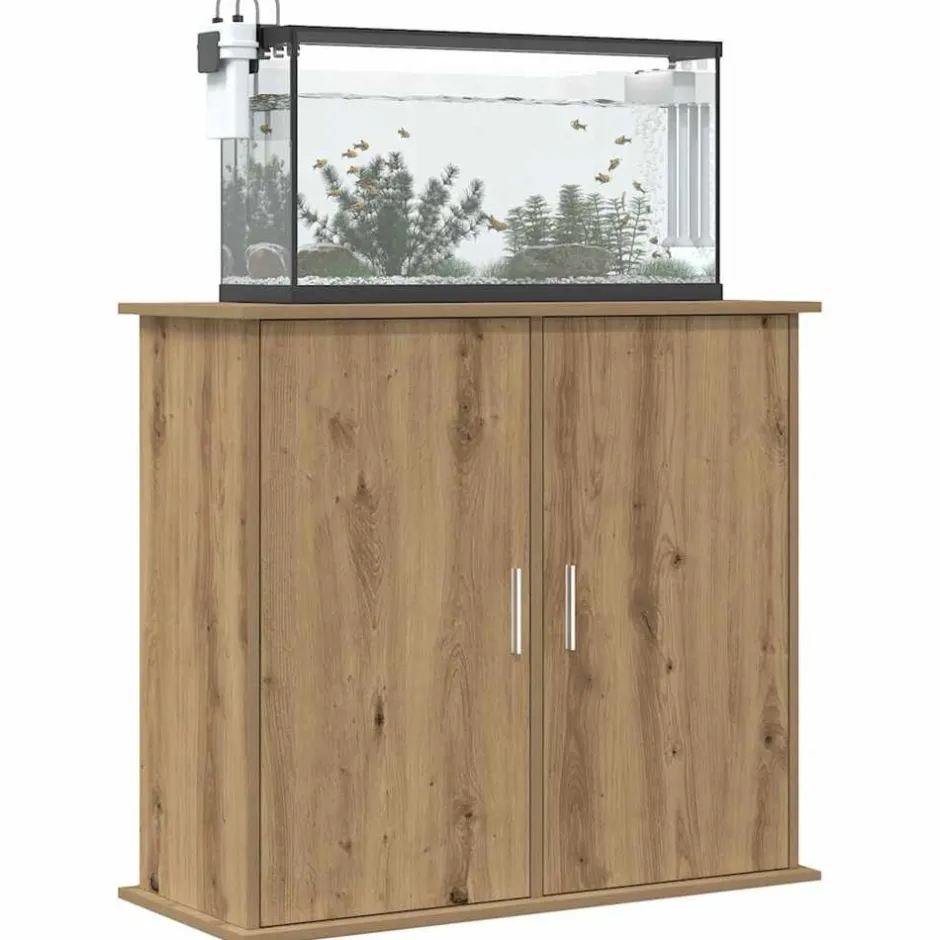 Hot vidaXL Akvariestativ hantverksmässig ek 81x36x73 cm konstruerat trä artisan ek