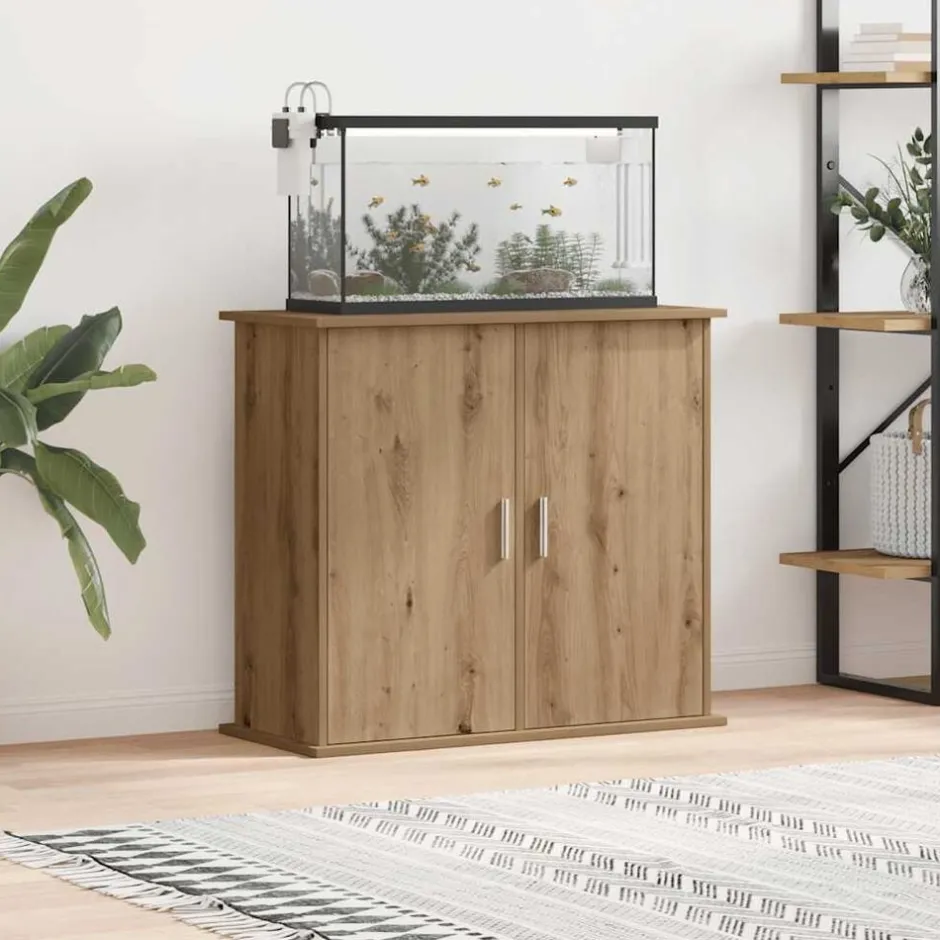 Hot vidaXL Akvariestativ hantverksmässig ek 81x36x73 cm konstruerat trä artisan ek