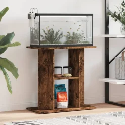 vidaXL Akvariestativ rökt ek 60x30x60 cm konstruerat trä Rökfärgad ek
