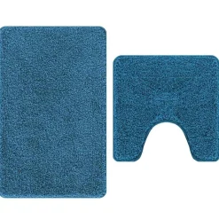 Clearance vidaXL Antisklid badmatta set 2 pcs PP Blå