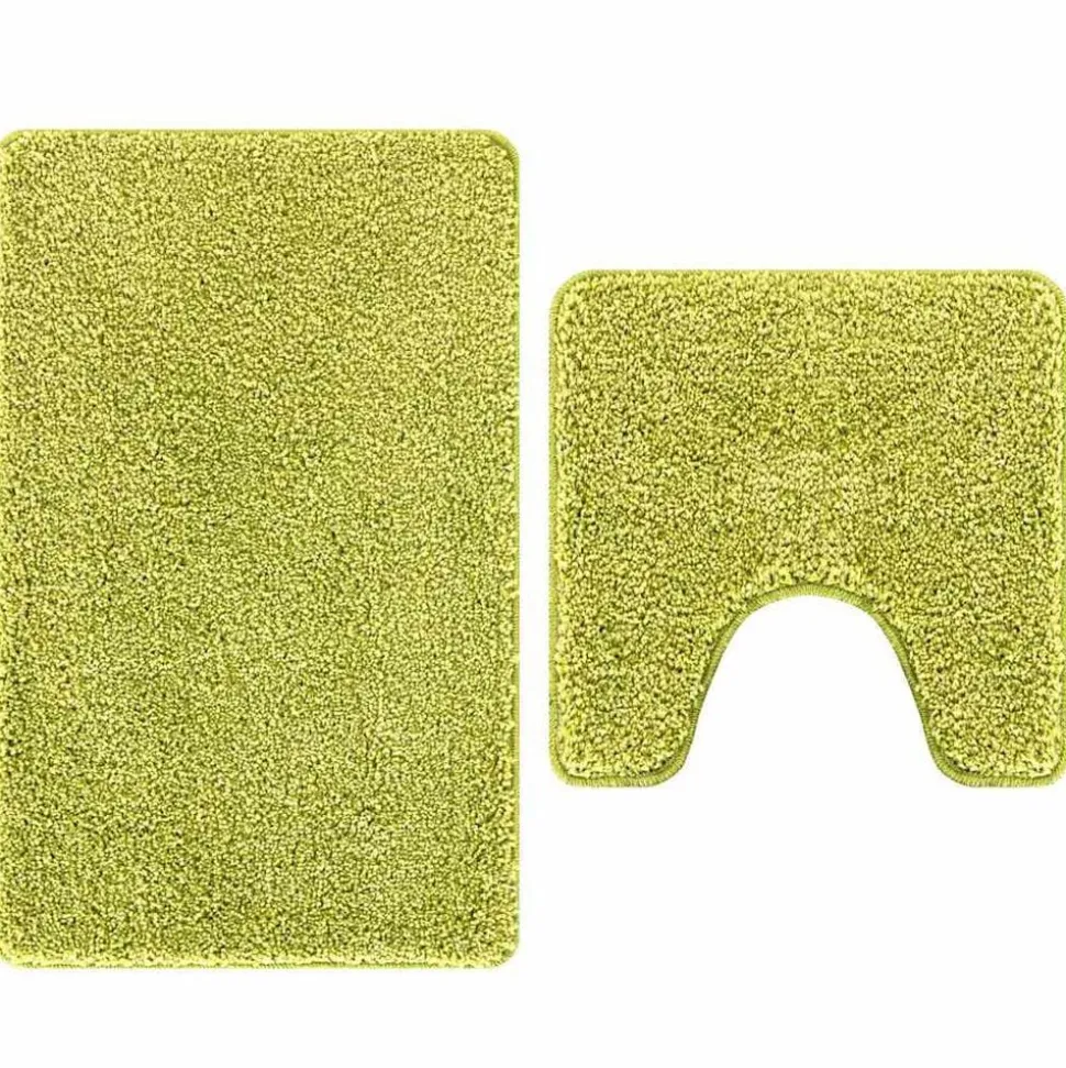 vidaXL Antisklid badmatta set 2 pcs Grön PP