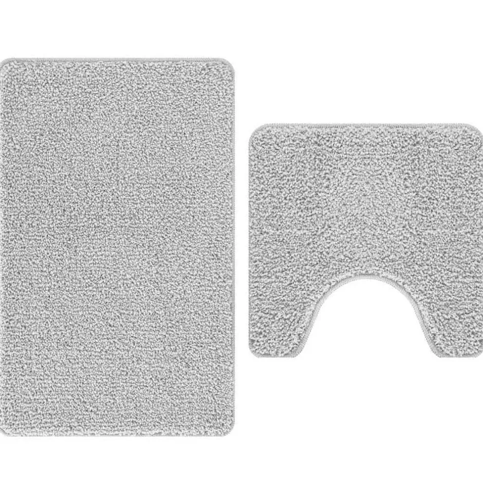 Sale vidaXL Antisklid badmatta set 2 pcs PP Grå