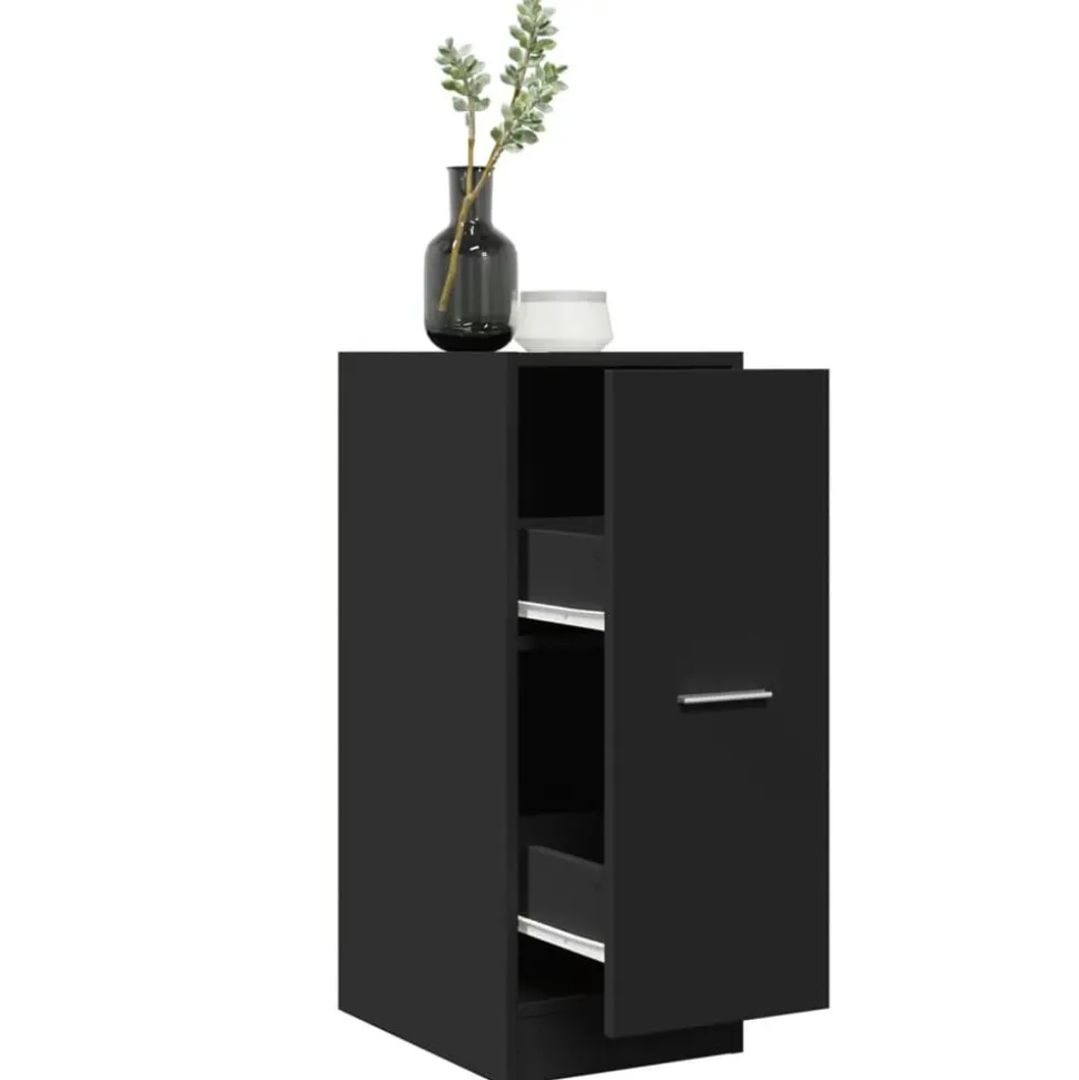 vidaXL Apoteksskåp svart 30x41x77,5 cm konstruerat trä