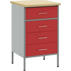 Clearance vidaXL Arbetsbänk och Grå 50 x 55 x 85 cm Konstruerat trä och stål Röd