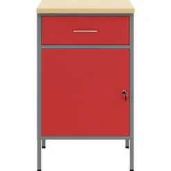 vidaXL Arbetsbänk Röd och Grå 50 x 55 x 85 cm Konstruerat trä och stål