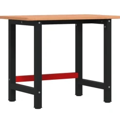 vidaXL Arbetsbänk 100x60x81,5 cm massiv bok rektangulär