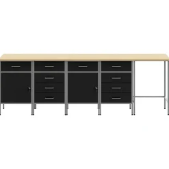 Discount vidaXL Arbetskabinett Set med låda med lagring 5 pcs och Grå Svart