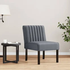 New vidaXL Armlös fåtölj sammet Mörkgrå