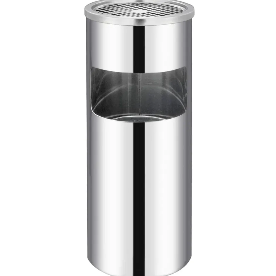 Outlet vidaXL Askfat/soptunna 30 L rostfritt stål Silver