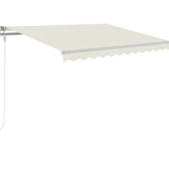 vidaXL Automatisk markis med vindsensor & LED 300x250 cm gräddvit