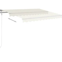 vidaXL Automatisk markis med vindsensor & LED 300x250 cm gräddvit