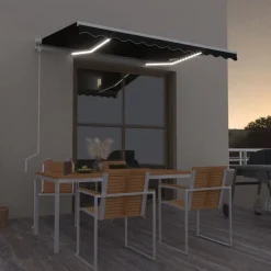 Online vidaXL Automatisk markis med vindsensor & LED 300x250 cm Antracit