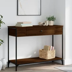 vidaXL Avlastningsbord brun ek 100x34,5x75 cm konstruerat trä