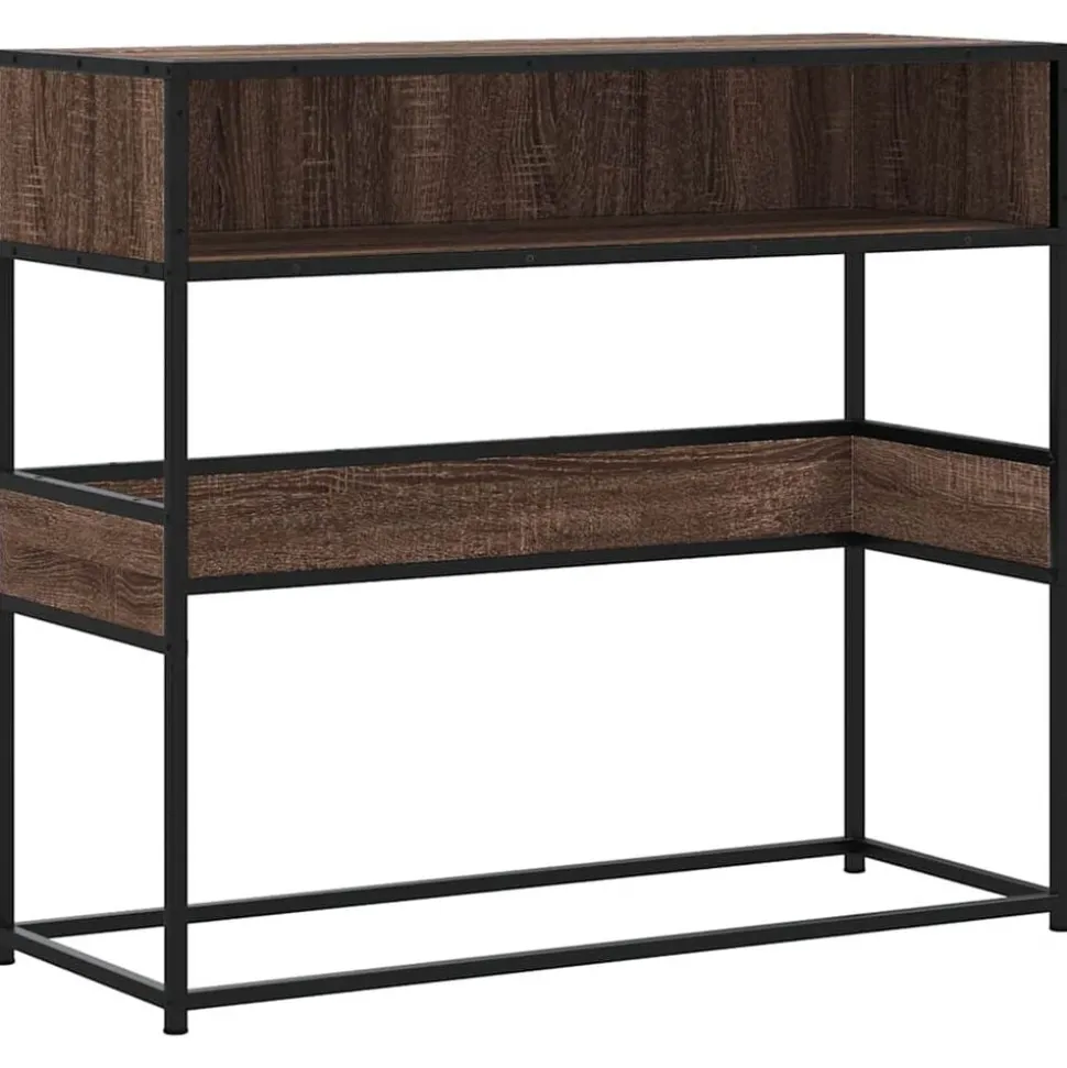 vidaXL Avlastningsbord brun ek 90x35x80 cm konstruerat trä