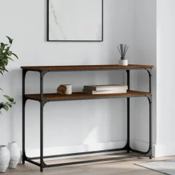 vidaXL Avlastningsbord brun ek 100x35,5x75 cm konstruerat trä