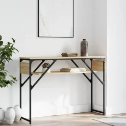 Hot vidaXL Avlastningsbord med hylla sonoma-ek 105x30x75cm konstruerat trä Sonoma ek