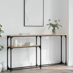 Outlet vidaXL Avlastningsbord sonoma-ek 145x22,5x75 cm konstruerat trä Sonoma ek
