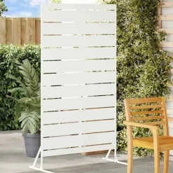 Best vidaXL Avskärmningsskärm 100 x 50 x 180 cm Stål Vit