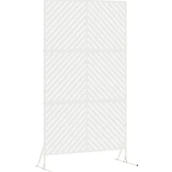 vidaXL Avskärmningsskärm Vit 100 x 50 x 180 cm Stål