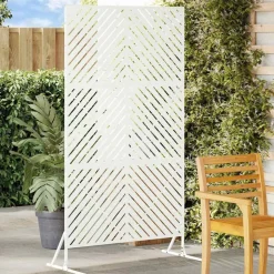 vidaXL Avskärmningsskärm Vit 100 x 50 x 180 cm Stål