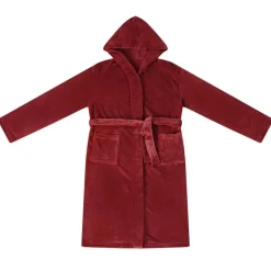 vidaXL Badräkt Hoodie Bordeaux Röd s Flanell
