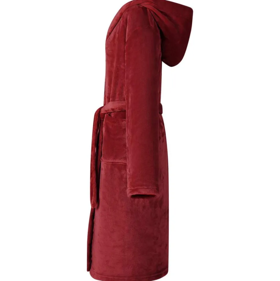 vidaXL Badräkt Hoodie Bordeaux Röd s Flanell