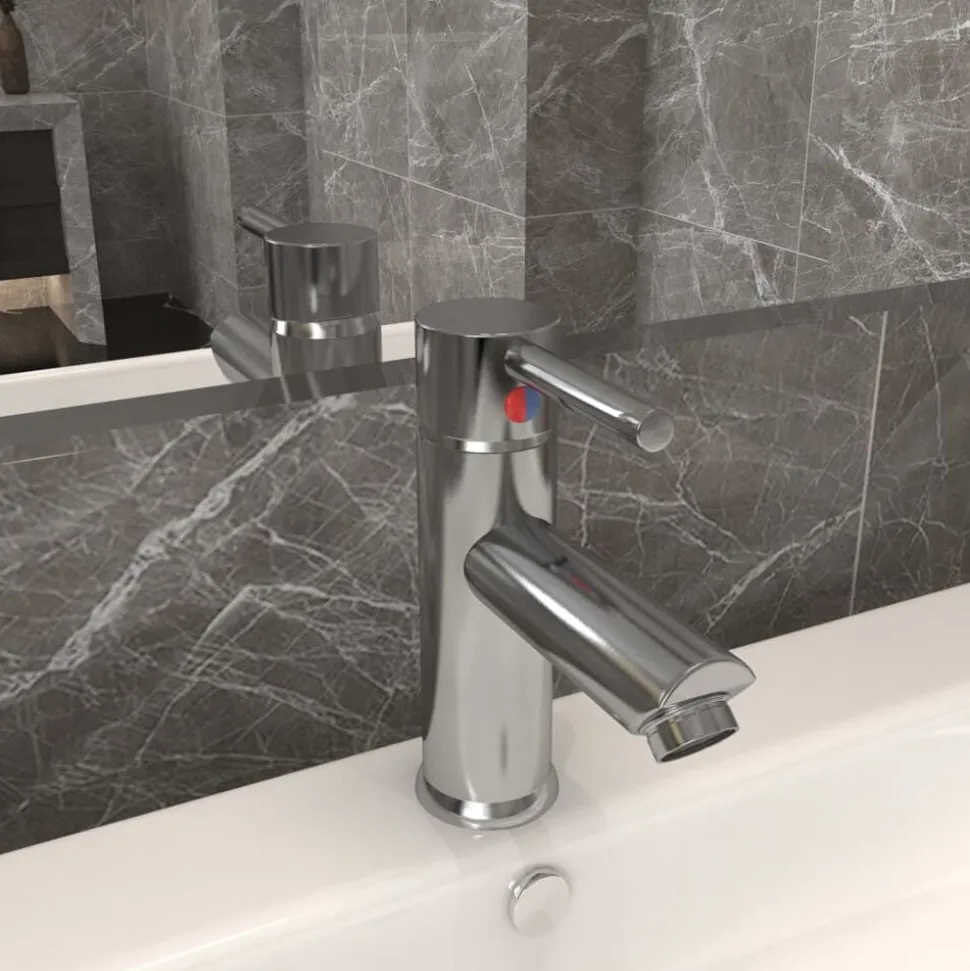 vidaXL Badrumsblandare silver 130x176 mm