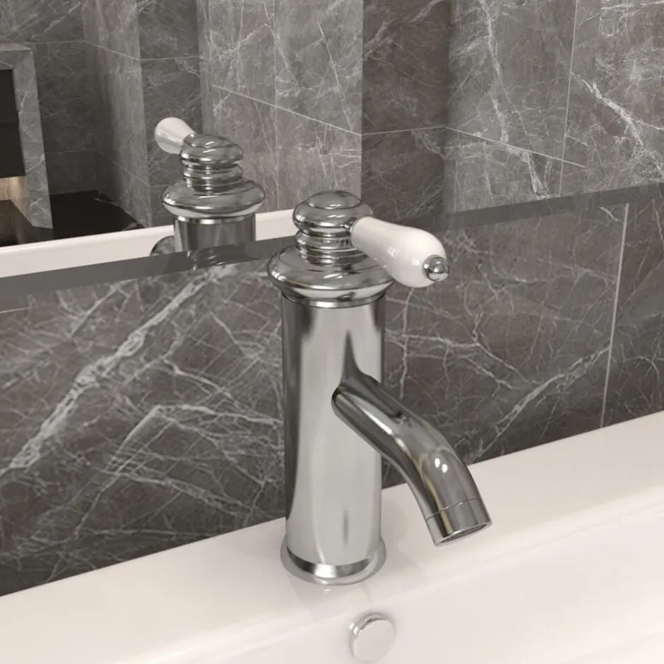 New vidaXL Badrumsblandare 130x180 mm Silver
