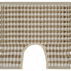 vidaXL Badrumsmattor handvävd jute beige och vit