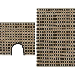 Hot vidaXL Badrumsmattor handvävd jute beige och Svart