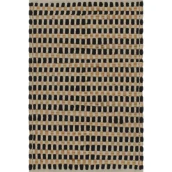 Hot vidaXL Badrumsmattor handvävd jute beige och Svart