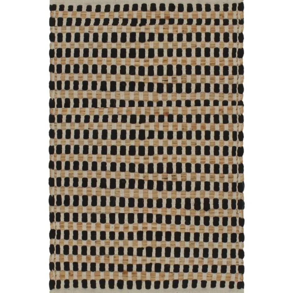 Hot vidaXL Badrumsmattor handvävd jute beige och Svart