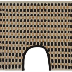 Hot vidaXL Badrumsmattor handvävd jute beige och Svart