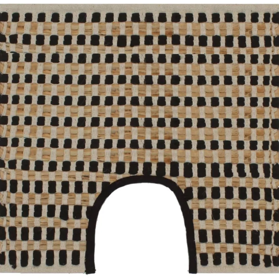 Hot vidaXL Badrumsmattor handvävd jute beige och Svart