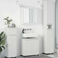 Sale vidaXL Badrumsmöbelset med låda med hylla 4 pcs Konstruerat trä Vit