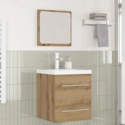 New vidaXL Badrumsmöbelset med låda 2 pcs Konstruerat trä artisan ek