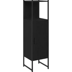 vidaXL Badrumsmöbelset Svart Ek 33 x 33 x 120,5 cm Konstruerat trä