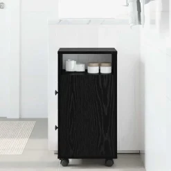 vidaXL Badrumsmöbelset 33 x 23 x 65 cm Konstruerat trä Svart ek