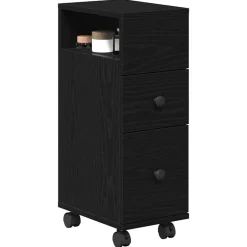 vidaXL Badrumsmöbelset 33 x 23 x 65 cm Konstruerat trä Svart ek