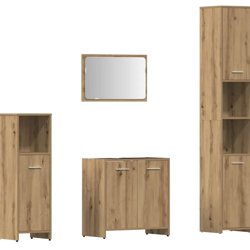 vidaXL Badrumsmöbler set 4 delar artisan ek konstruerat trä